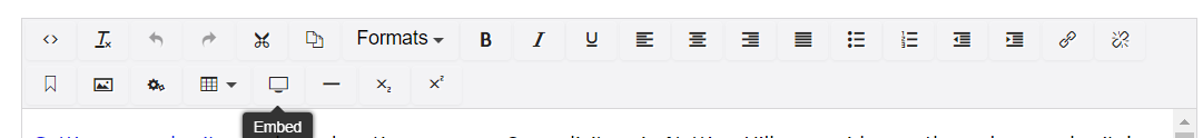 The Rich Text Editor Embed Button