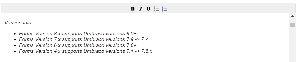 Specify version info