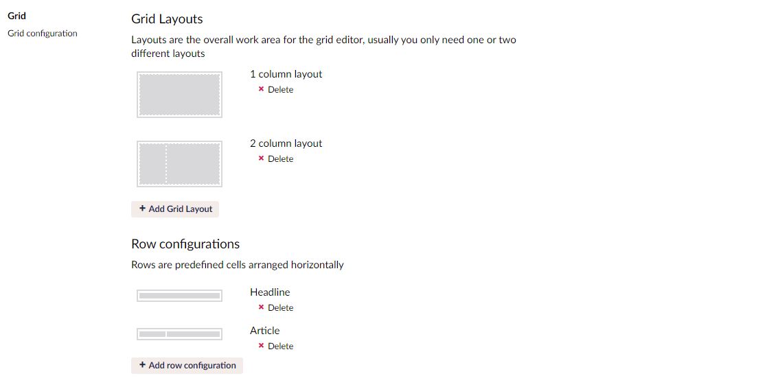 Grid configuration