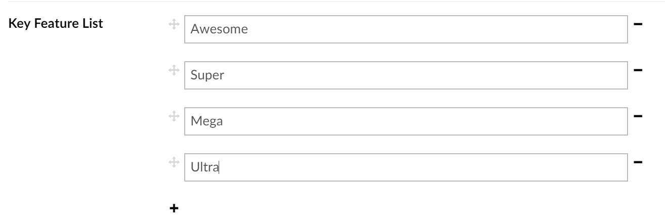 Repeatable textstrings Content