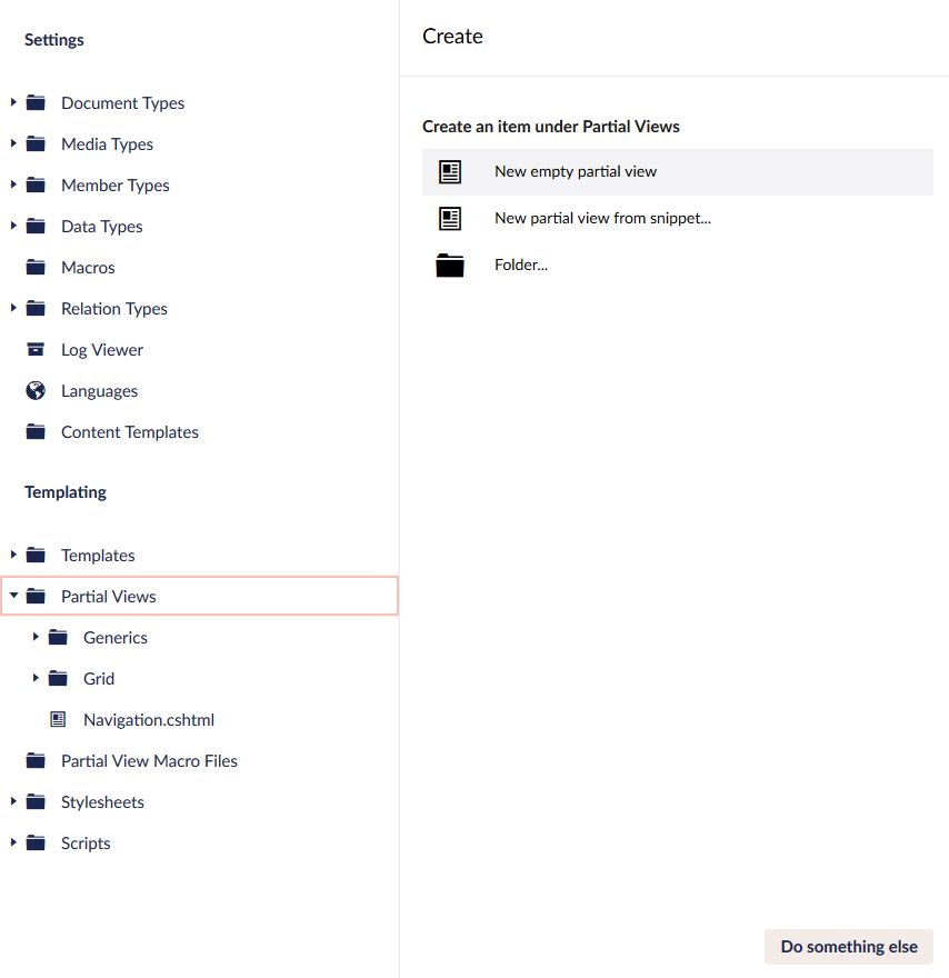 Create partial