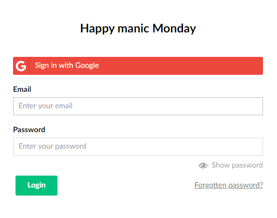 OAuth Login Screen