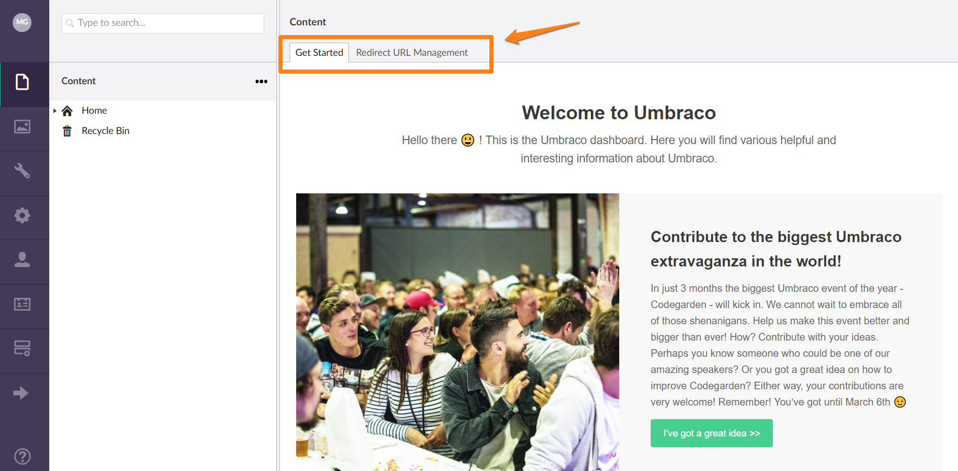 Content Section Dashboards