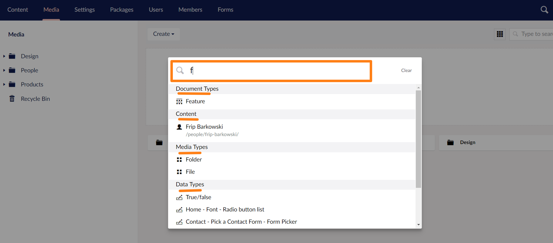 Content Section Dashboards