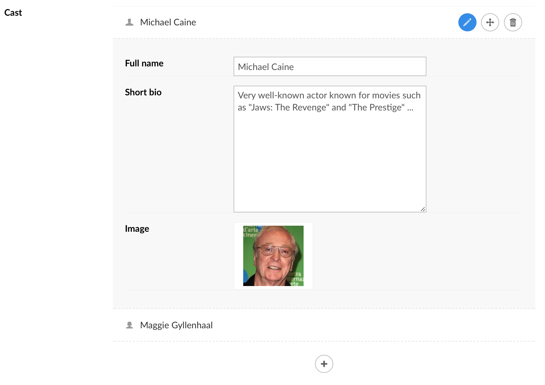 Nested Content - New Item