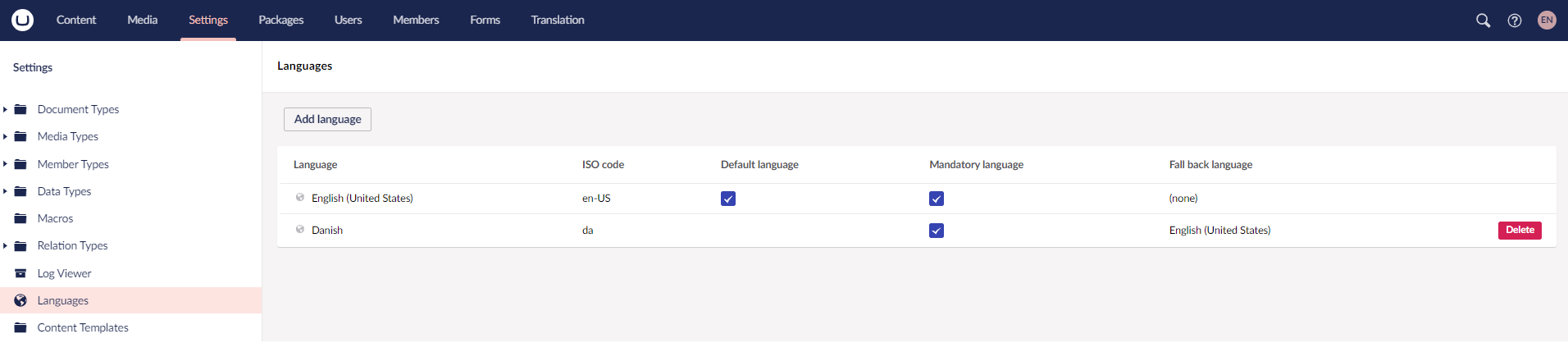 Adding a language