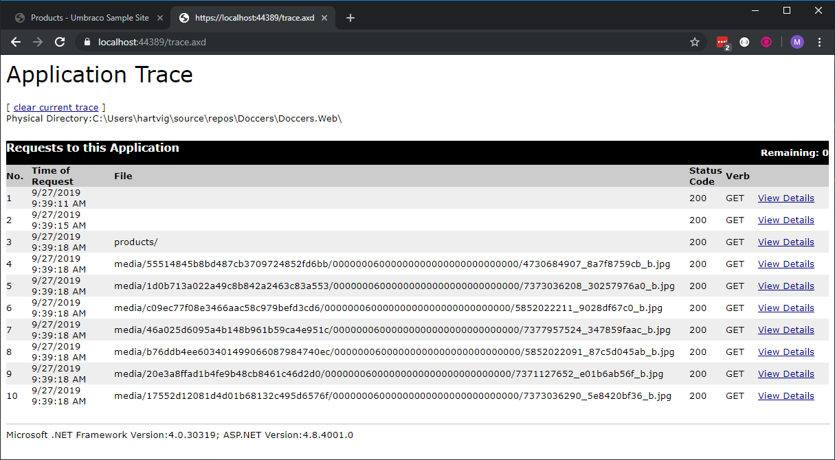 Application Trace