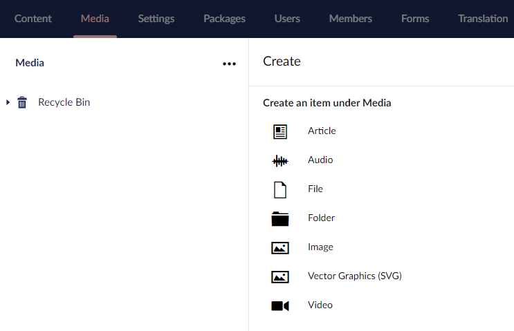 Upload Media - Create