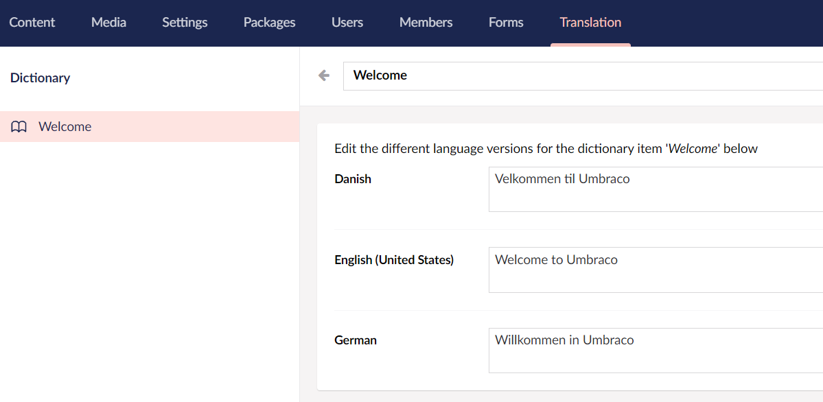 Create dictionary item