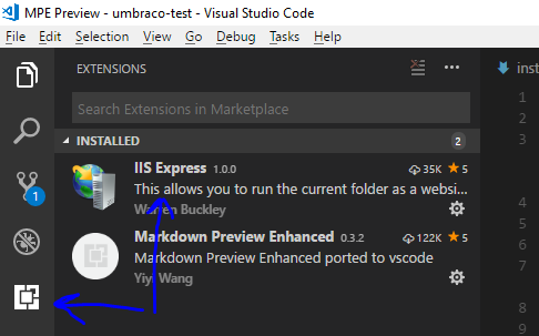 VS Code install extension