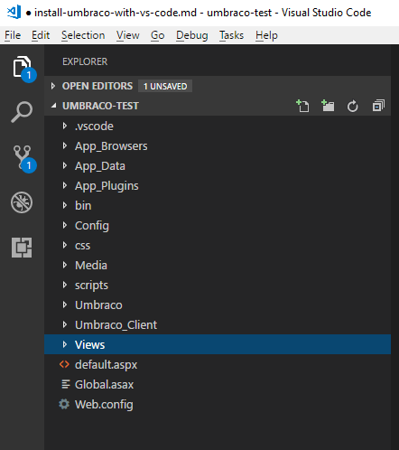 Fresh Umbraco installation