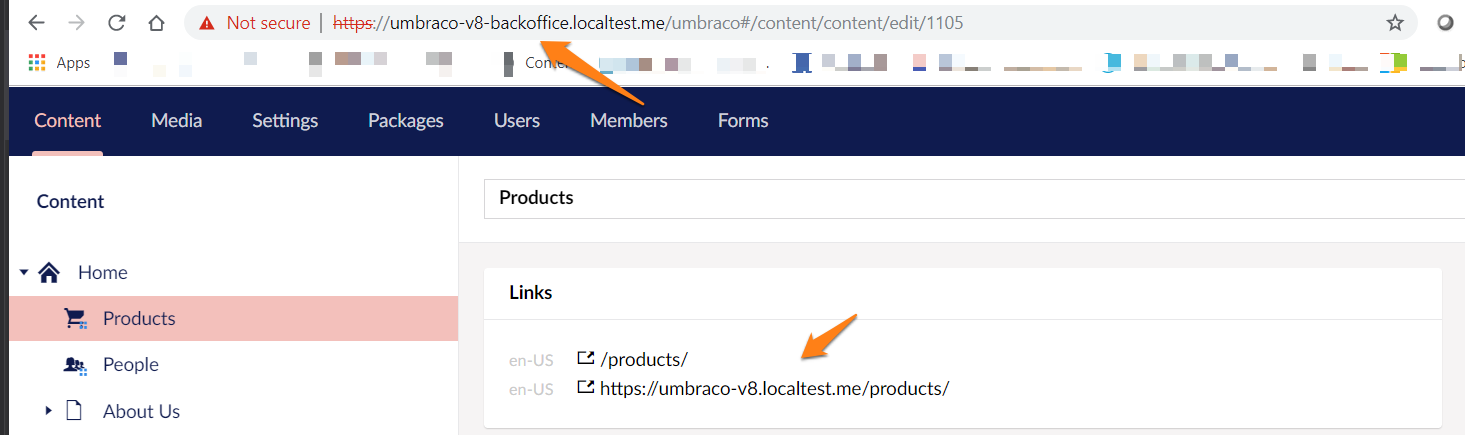 Backoffice + production domains only