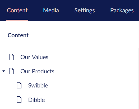 content tree