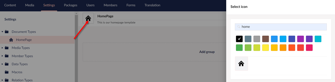 Adding an Icon to Document Type