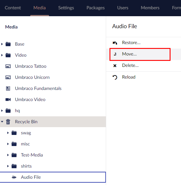 Move media items