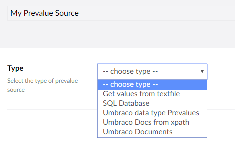 Choose type