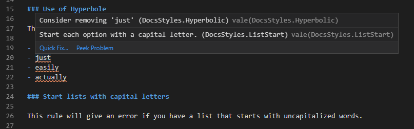 Example of the extension