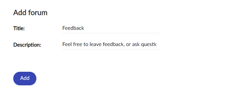 Create a new forum