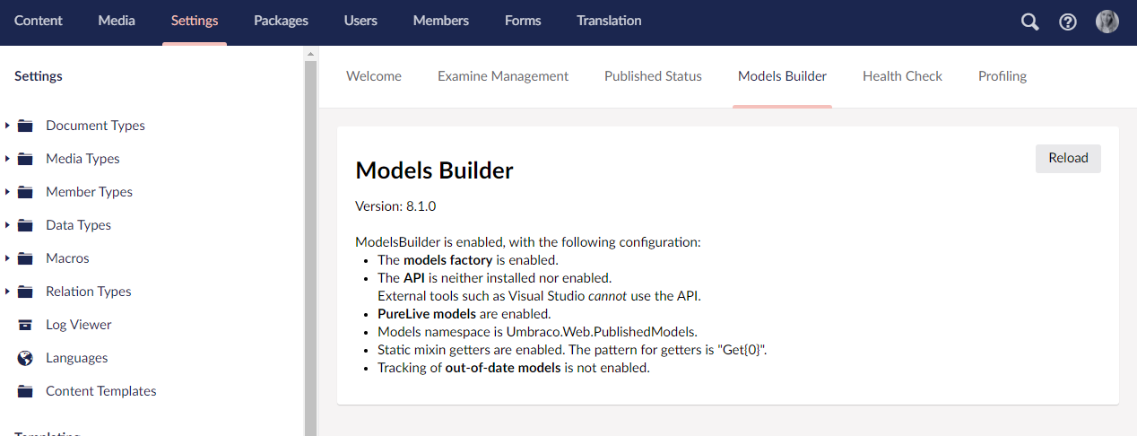 Models Builder Dashboard