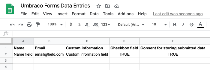 Google Sheets Data