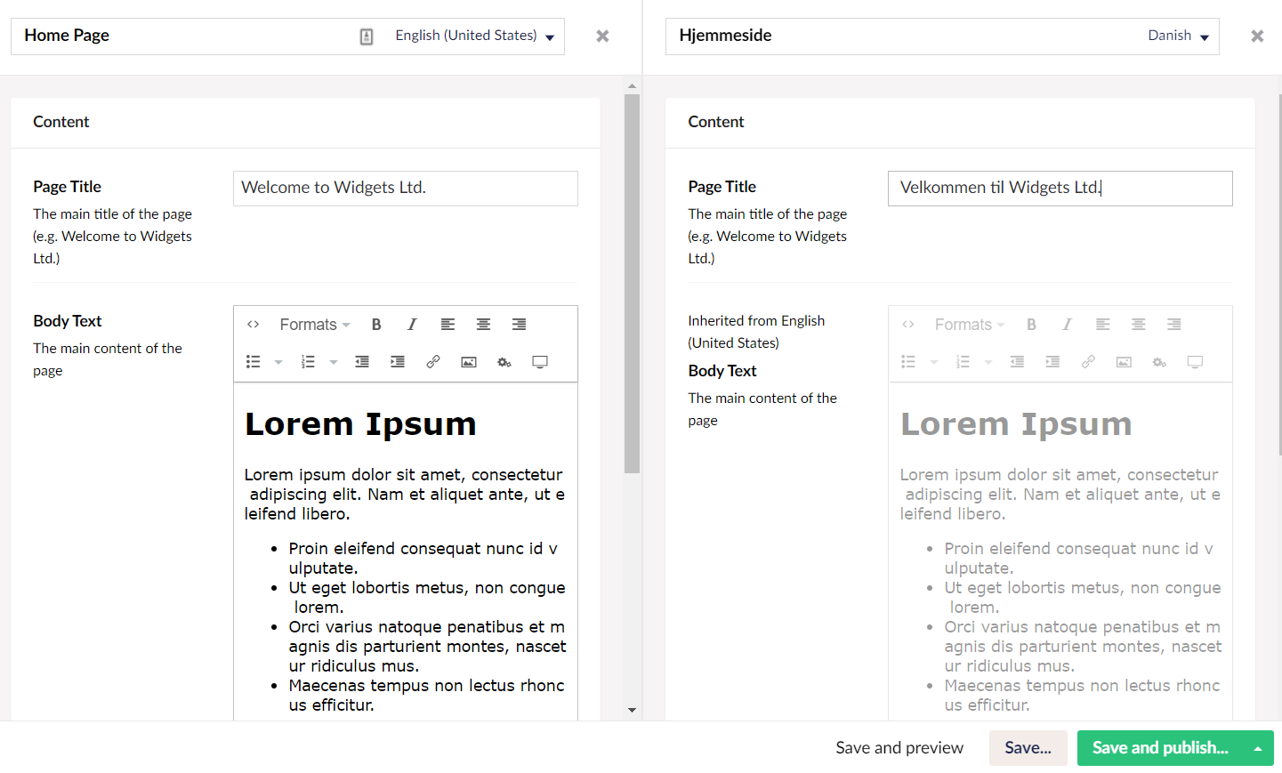 Splitview editing