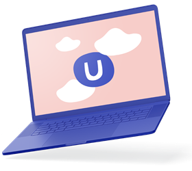 Illustration of a laptop with the Umbraco Cloud logo on the display