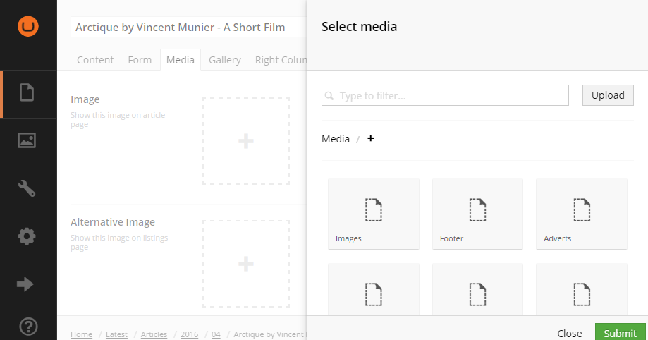 Compare the user interface to the default media picker  - 