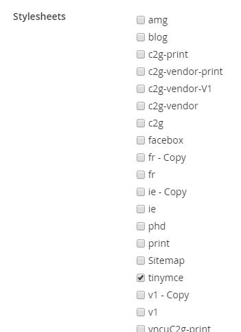 Selecting the stylesheet you want to be associated with the dropdown