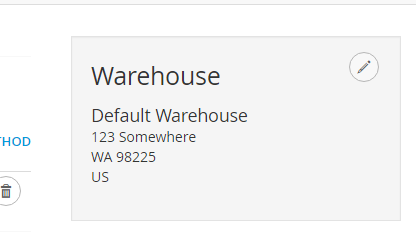 Warehouse Address on Shipping Configuration