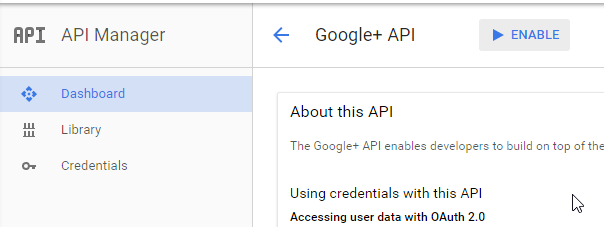 Enable the API