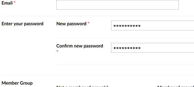 Password fields populated