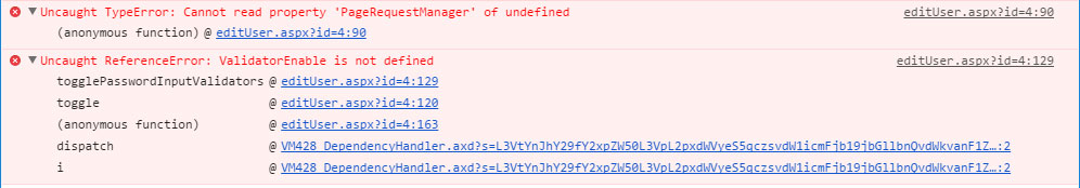 ReferenceError: ValidatorEnable is not defined