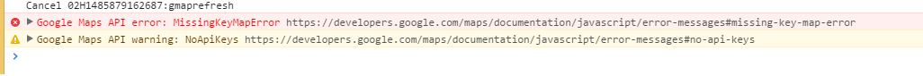 Error log in Chrome when you don't have a valid API Key