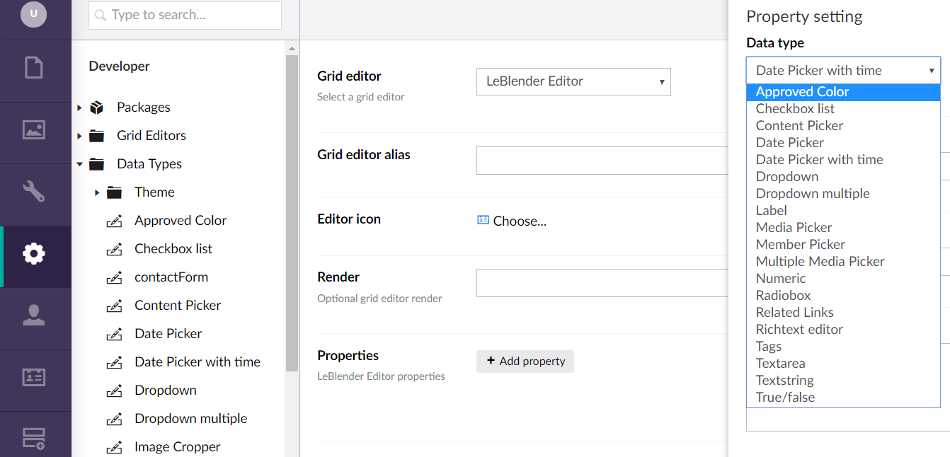 LeBlender editor add new property