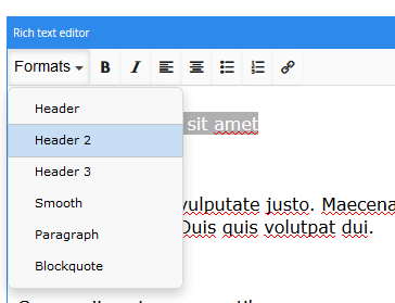 View in editor, where H2 format is selected