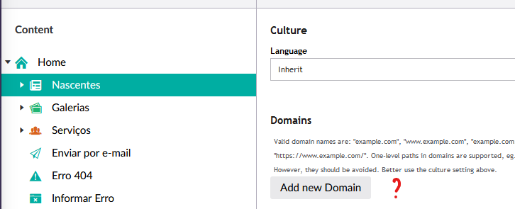 Child page domains