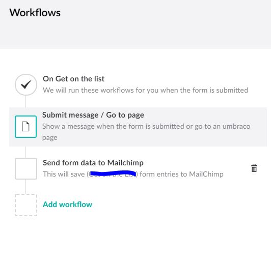 Workflow steps