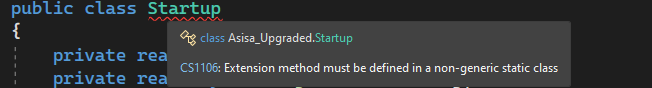 Startup error