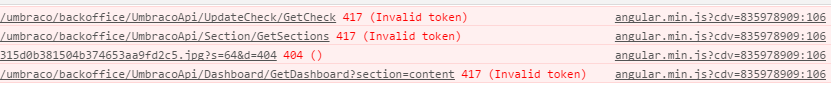 417 Invalid token errors