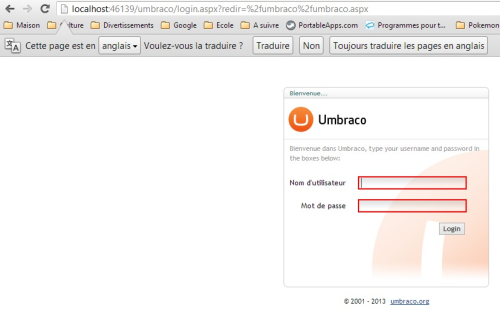 Umbraco Login/password