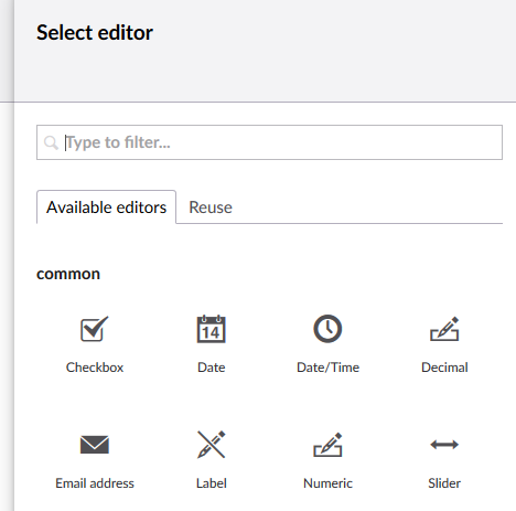 Select editor