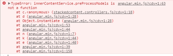 stacked content error console