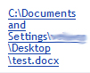 Attachment with file system path in file name