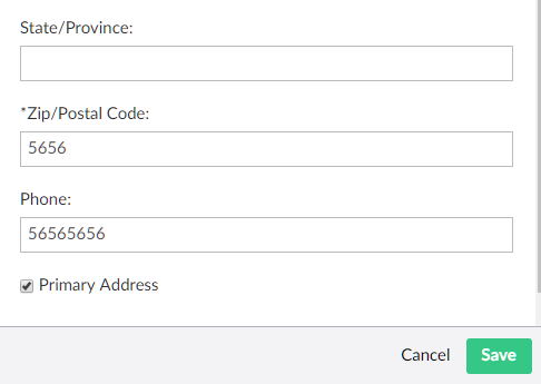 Here i save the address as primary address