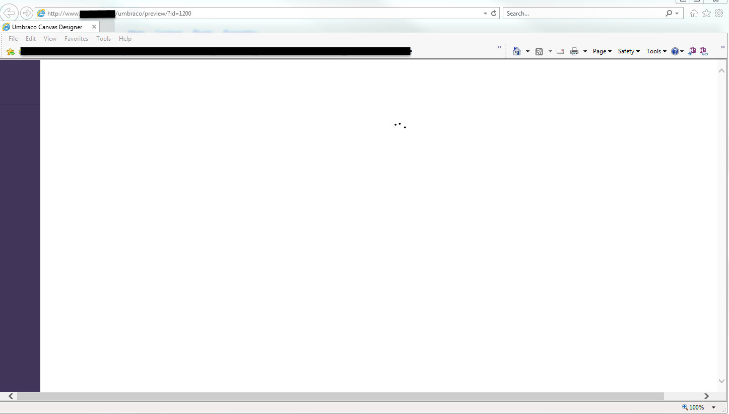 preview not working in internet explorer 11 Using Umbraco And