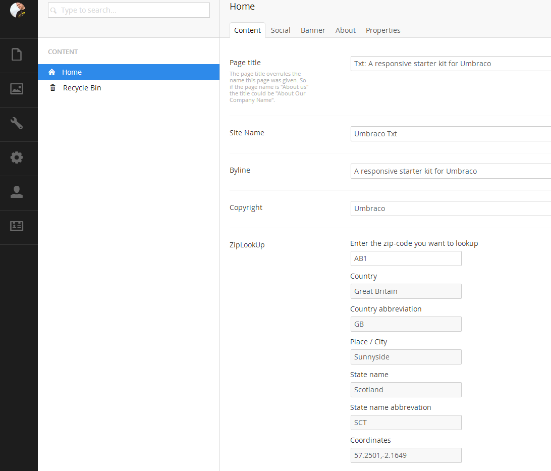 Kraftvaerk ZipLookUp Our umbraco